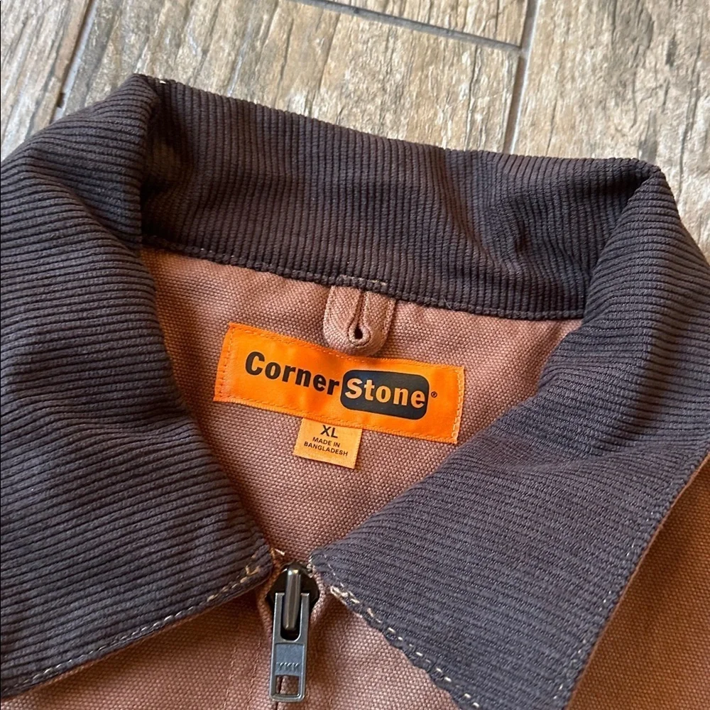 Corner Stone Tan Canvas Duck Cloth exotic wildlife Mens Work Jacket Size X-Large